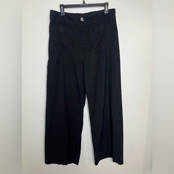 Maeve by Anthropologie the Colette Black Wide Leg Pants size 33 - Picture 3 of 16